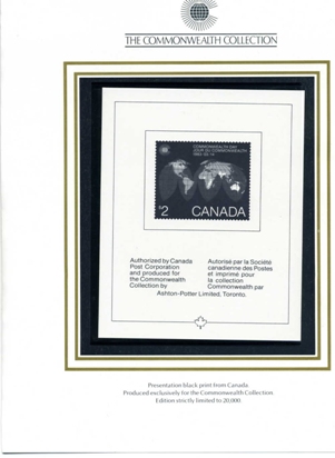 CANADA 1983. Commonwealth Day. Map. BLACK PRINT [PRINT :20.000]
