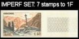 ANDORRA-FRENCH/Andorre 1961. Def.to 1F Crosses Mountains IMPERF.MARG.SET:7 stamps
