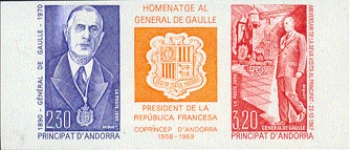 ANDORRA-FRENCH 1990. DeGaulle IMPERF.3-strip