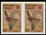 FALKLAND ISLANDS 1982 Sedge wren (“Grass Wren”) bird 13p IMPERF.PAIR