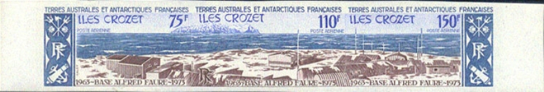 FSAT TAAF 1974. Polar triple strip. IMPERF.