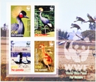 GAMBIA 2006 WWF. Black-Crowned-Crane birds. Imperf.sheetlet:4 stamps