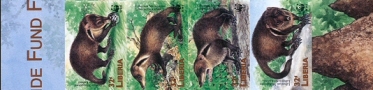LIBERIA 1998 WWF. Liberian Mongoose Imperf:4-Strip margins