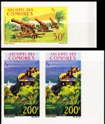 COMORO ISLANDS 1966 Military war IMPERFS: 1 single + 1 pair
