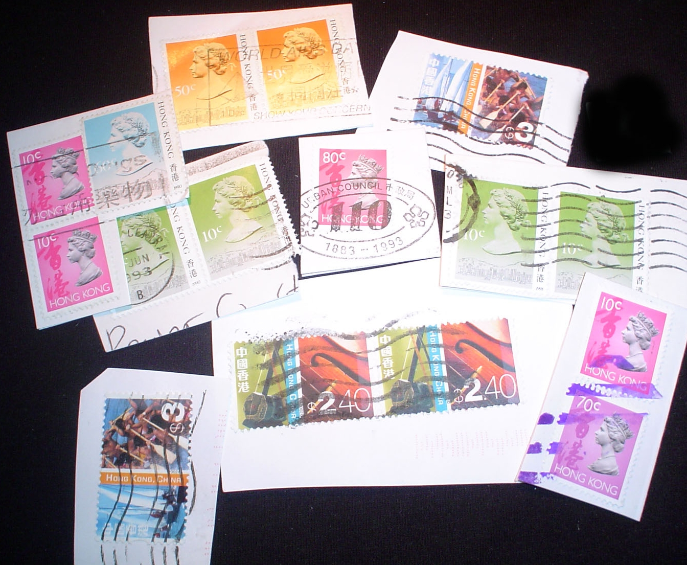 Hong Kong KILOWARE MissionBag 250g (8½oz) HK stamp mixture both periods