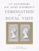 GUERNSEY 1978 Coronation BLACKPROOF PERF. Sheetlet small