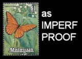 MALAYSIA 1970/71. Butterflies $1. Imperf.Proof