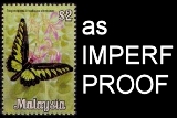 MALAYSIA 1970/71. Butterflies $2. Imperf.Proof