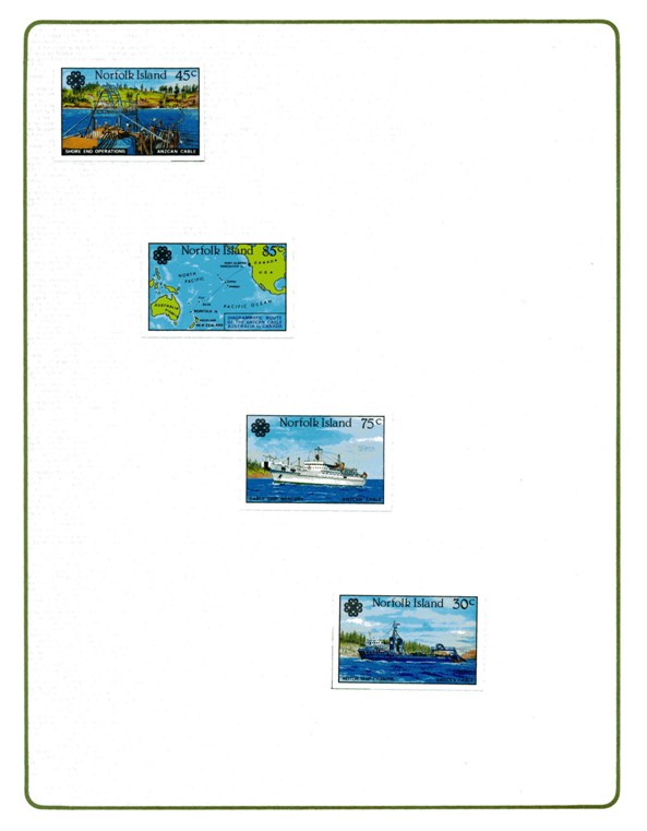 NORFOLK ISLAND 1983. Ships & Telecom. Imperf.Proofs. Card :4v.