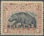 LIBERIA 1897 Hippopotamus Ovpt:black SPECIMEN