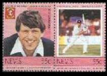 Nevis 2nd serie 1984 CRICKET 5c J. D. Love se-tenant COMPLETE SHEET 50 stamps