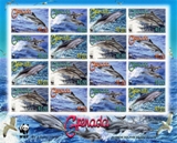 GRENADA 2011 WWF Clymene Dolphin IMPERF.SHEETLET:16 stamps